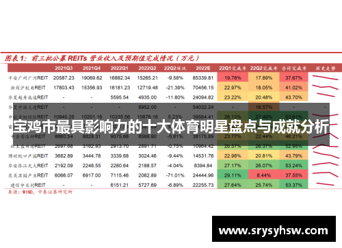 宝鸡市最具影响力的十大体育明星盘点与成就分析
